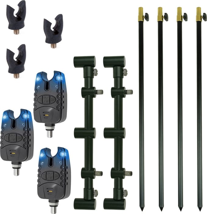 Eurocatch Goalpost set 3 Rod adjustable Complete - Banksticks - Buzzerbars - Beetmelders - Hengelsteun - Karper