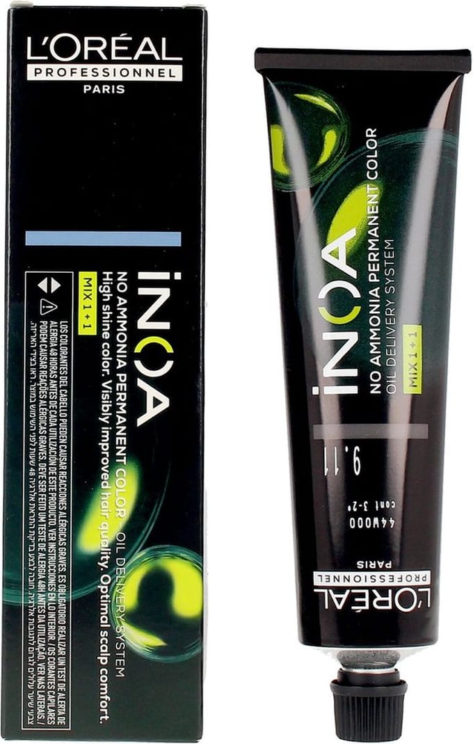 Permanente Kleur L'Oreal Professionnel Paris Inoa Color Nº 9.11 Grijs Heel licht blond (60 g)