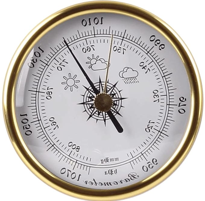 Weerstation Barometer - Luchtdrukmeter - Thuis Weer Meten - Multifunctionele Meting - 72 mm Diameter - Wit