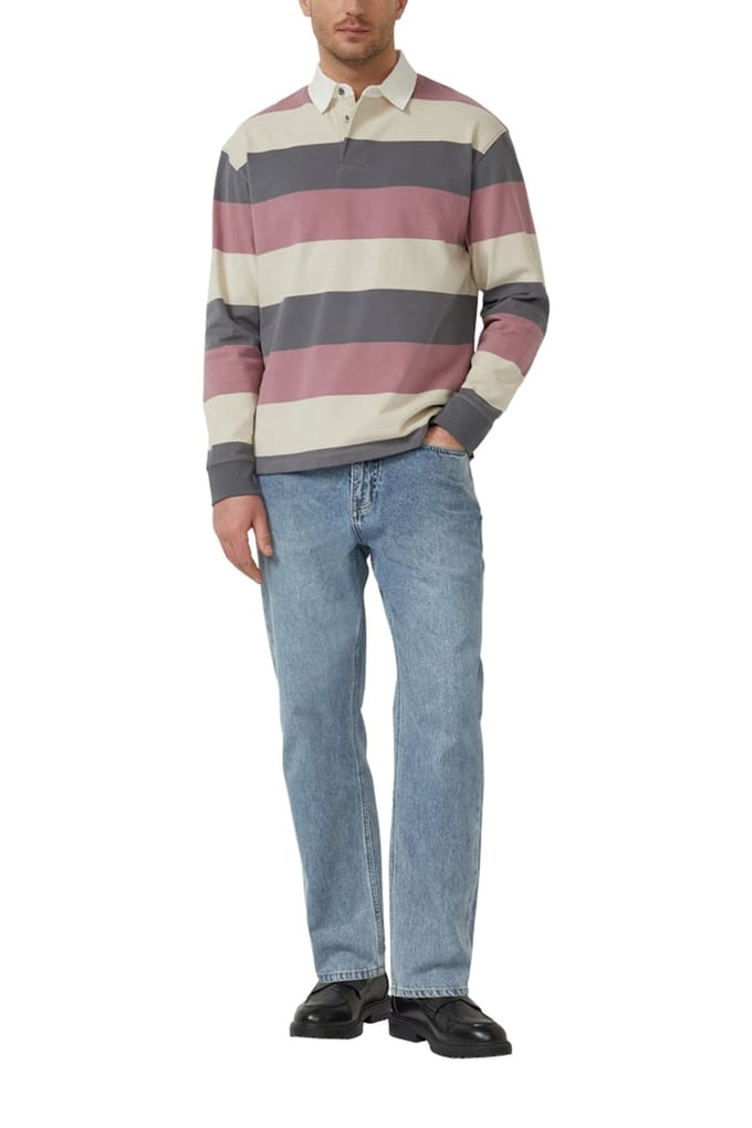 s.Oliver - male - Zacht poloshirt met lange mouwen in een relaxte pasvorm