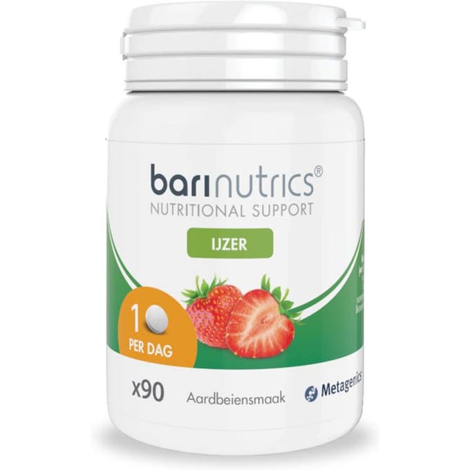 BariNutrics Ijzer Aarbeismaak 90 Kauwtabletten
