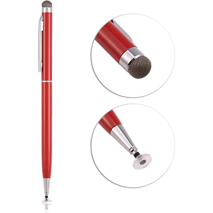 Universele Vervangende Capacitieve Touchscreen Stylus Pen Stoffen Punt voor iOS Samsung rood