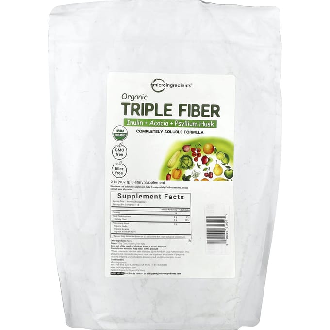 Micro Ingredients, Organic Triple Fiber, 2 lb (907 g)