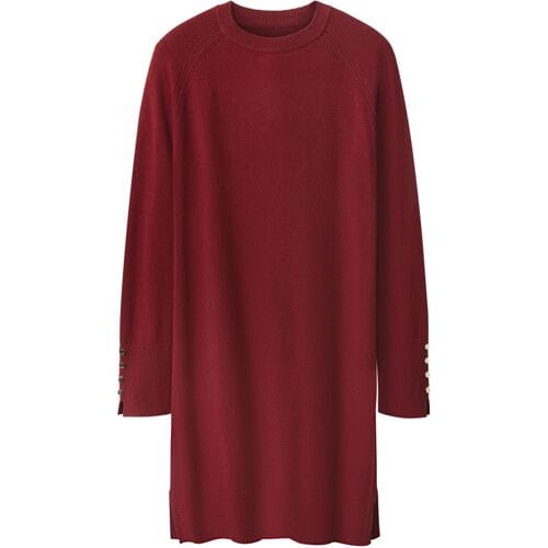 ESMARA Gebreide dames jurk (Rood, XS (32/34))