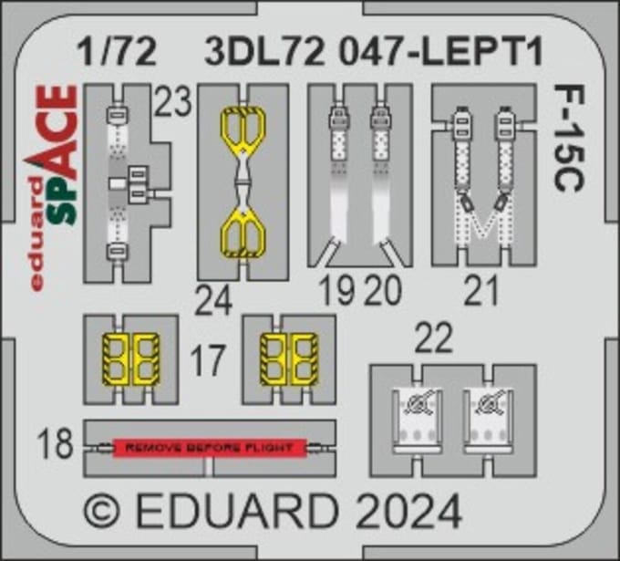 Eduard Modelbouwpakket - 3DL72047 F-15C Sp - Cockpit Details - Fine Molds Accessoires set - 1:72 - Modelbouw