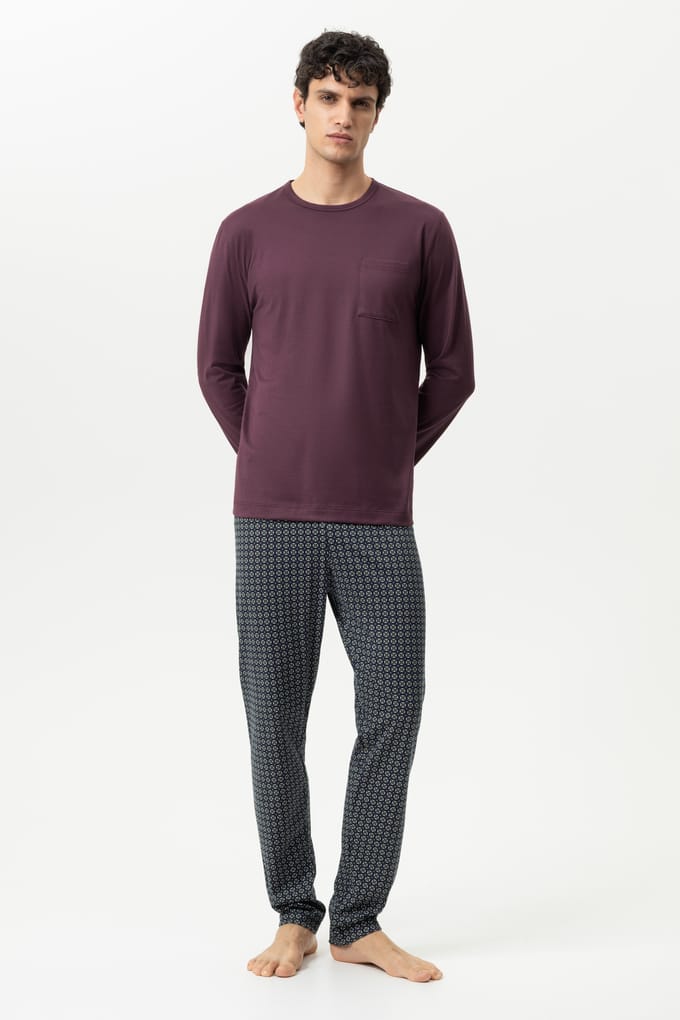 Lange pyjama Serie Evening Geo Oxblood