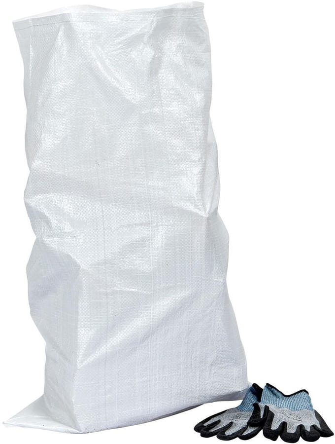 10x | Geweven PP-puinzak 45x75cm | 25KG | 35L | Puin en afval