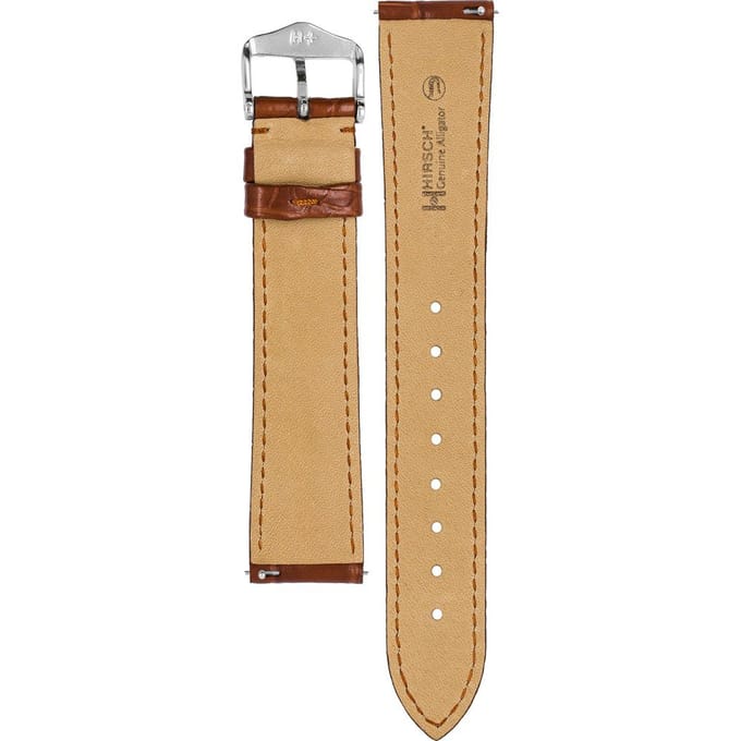 Hirsch 10220779-2-18 Genuine Alligator Horlogeband