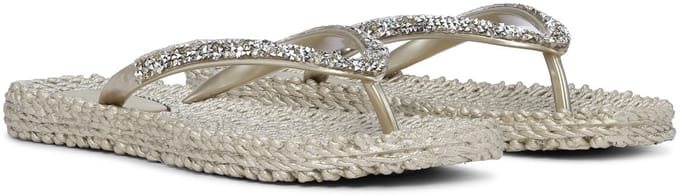 Slippers met grove glitter CHEERFUL03G - 780 Platin
