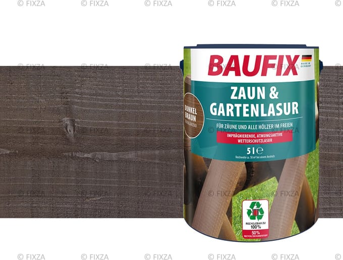 BAUFIX Schutting- en tuinbeits 5 liter (Donkerbruin satijnglans)