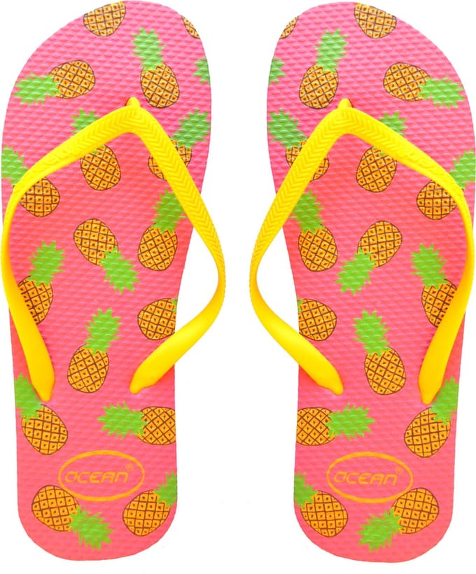 Ananas slippers roze - maat 40
