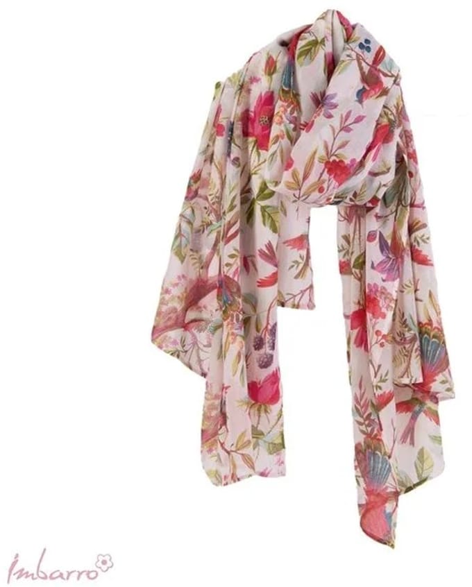 Imbarro - Shawl - Sjaal - Paradise - Voile - Ecru - 100 % Viscose - 100 x 200 cm