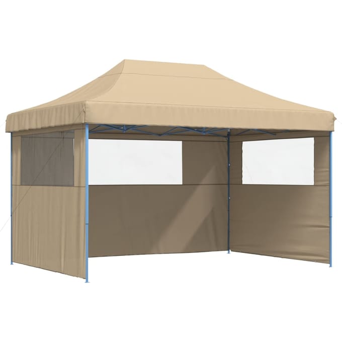 vidaXL - Partytent - inklapbaar - pop-up - met - 3 - zijwanden - beige