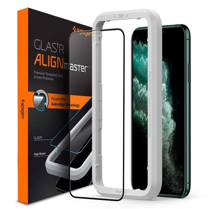 Spigen AlignMaster Full Cover Screenprotector voor de Apple iPhone 11 Pro Max / Xs Max