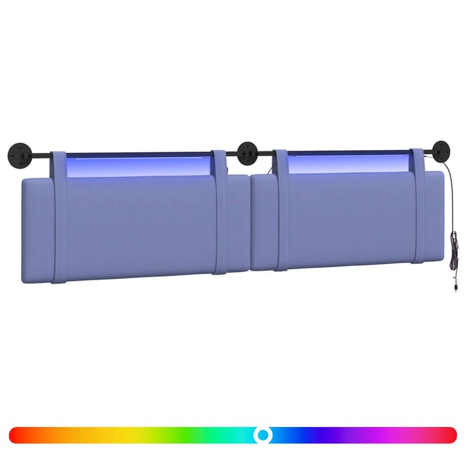 vidaXL - Hangend - hoofdbord - Jeans - Blauw - Stof