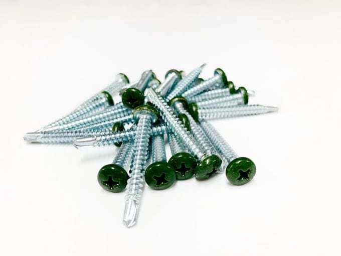 Zelfborende schroef 4,8 x 38 met groene kop - Voliere - Kooien