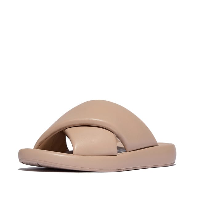 FitFlop Damessandalen Iqushion D-Luxe gewatteerde leren slippers JB5