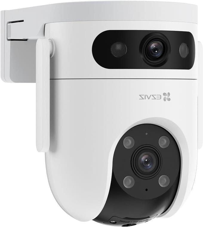 Draadloze Camera - Beveiligingscamera Buiten - Huisbewaking - Dubbele Lens - 3K Resolutie - Wit
