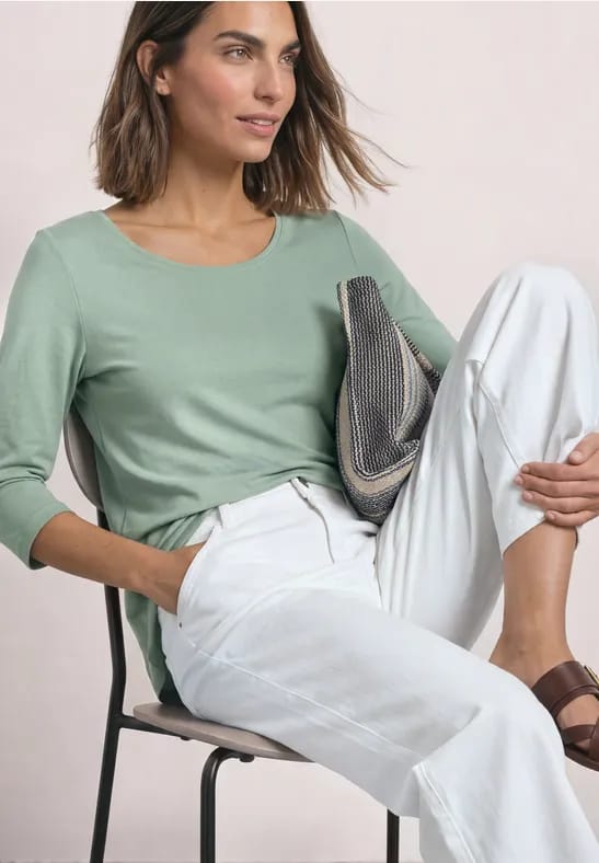 Shirt met 3/4-mouwen en een boothals
