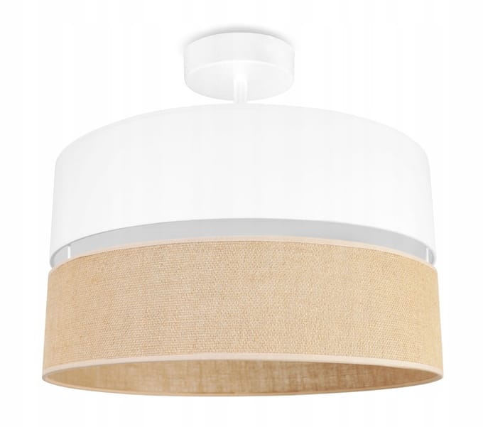 Hanglamp Jute Boho Rond 40cm Wit/Beige E27