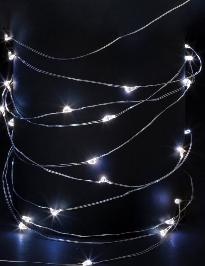 JJA - Lichtgevende kerstboom slinger koud wit 10 m met 100 micro led
