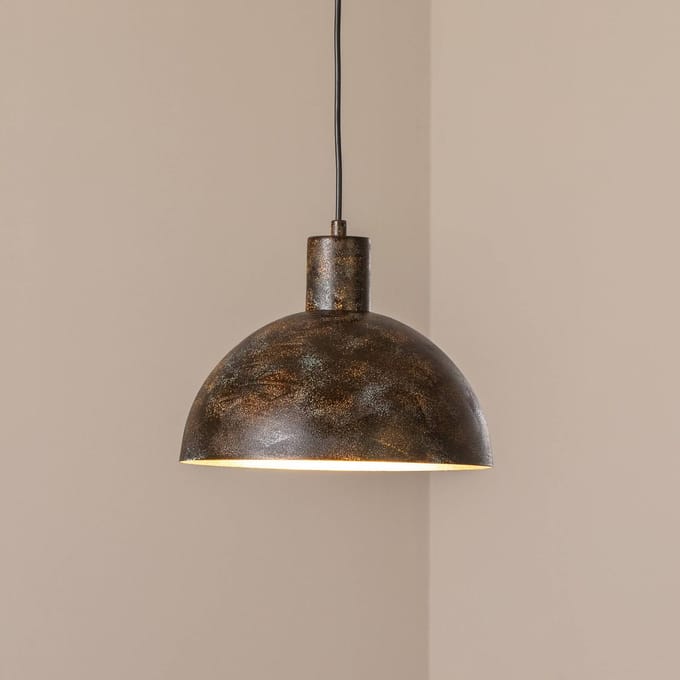 Opviq Hanglamp Kure, zwart-bruin, metaal, Ø 30 cm, E27