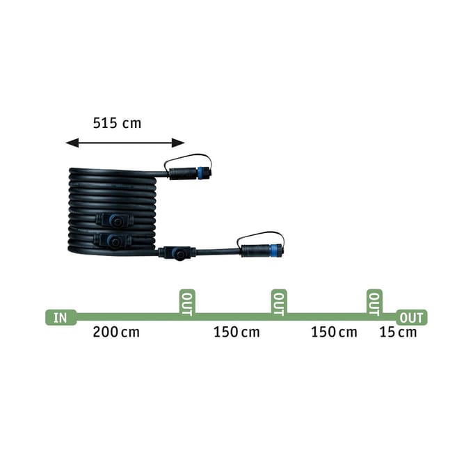 Paulmann 94596 94596 Verlichtingssysteem Plug&Shine Verbindingskabel Zwart