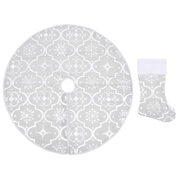 vidaXL - Kerstboomrok - luxe - met - sok - 122 - cm - stof - wit