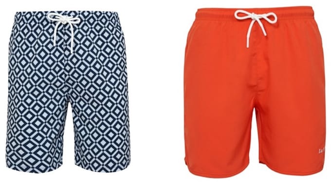 Set van 2 zwembroek La V blockjespatroon/ Oranje 140-146