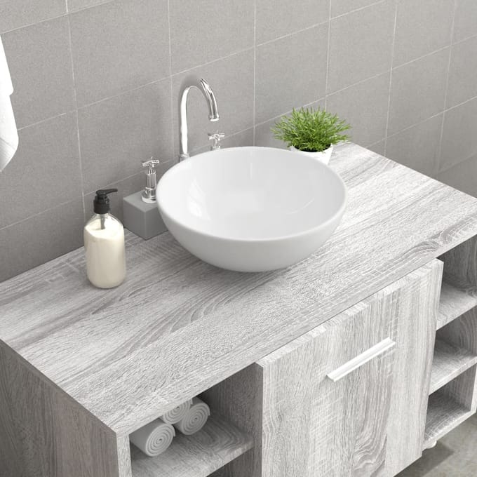 vidaXL - Wastafel - Wit - 28x28x10 - cm - Keramiek