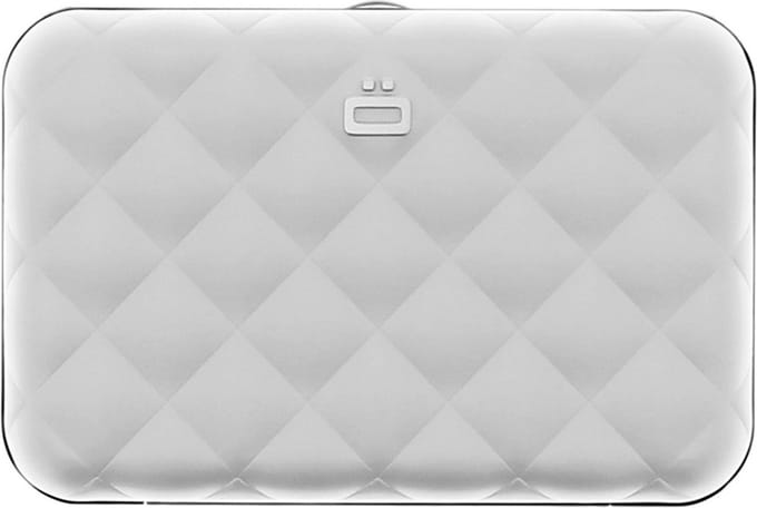 Ögon Designs Quilted Button Dames Creditcardhouder - RFID - Zilver
