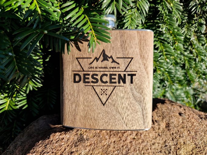 Descent | Veldfles | Dark Bamboo - platvinkje - drankflesje - reisartikelen
