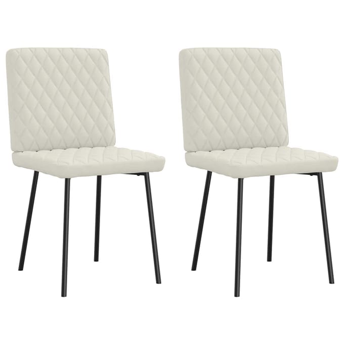 vidaXL Eetkamerstoelen 2 st fluweel crèmekleurig