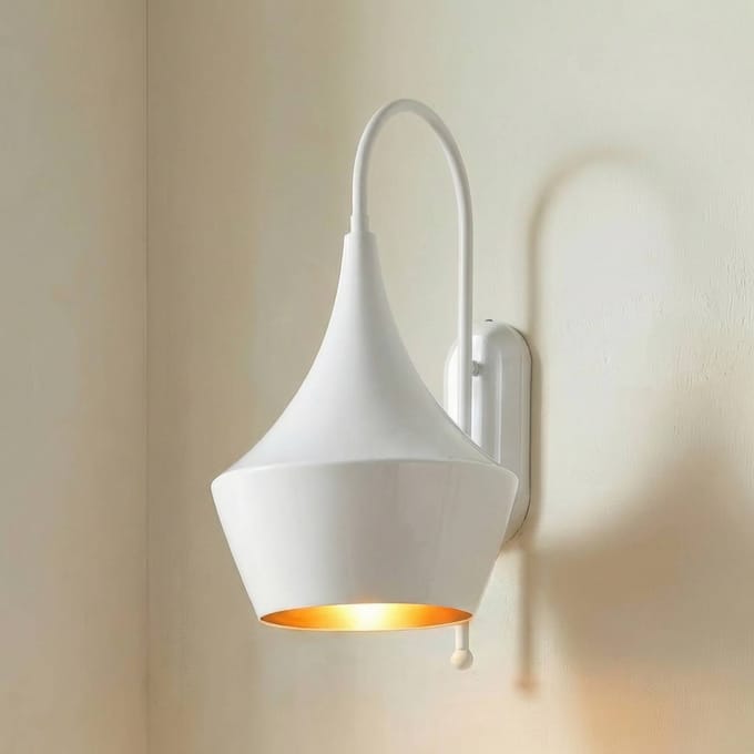 ROYALTECH Wandlamp Olaf, wit, metaal, hoogte 48 cm