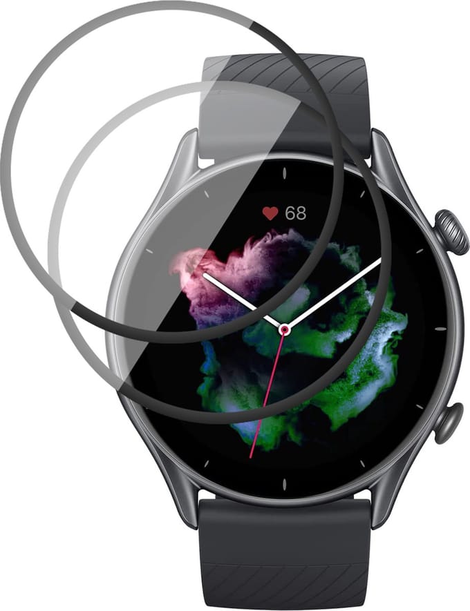 Screenprotector geschikt voor Amazfit GTR 3 (Pro) - Flexibele Full Screen Protector - 2 Stuks