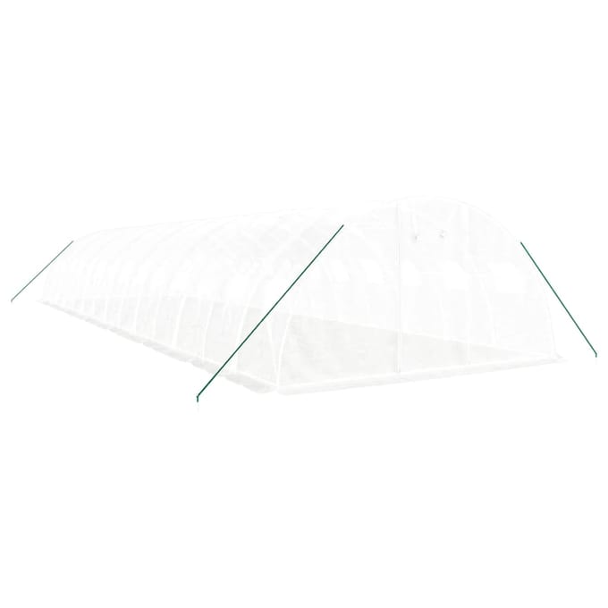 vidaXL - Tuinkas - met - stalen - frame - 56 - m² - 14x4x2 - m - wit