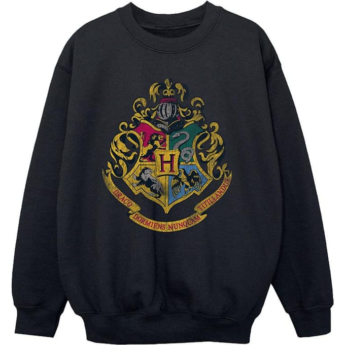 Harry Potter Meisjes Zweinstein Huizen Katoenen Sweatshirt (Zwart)