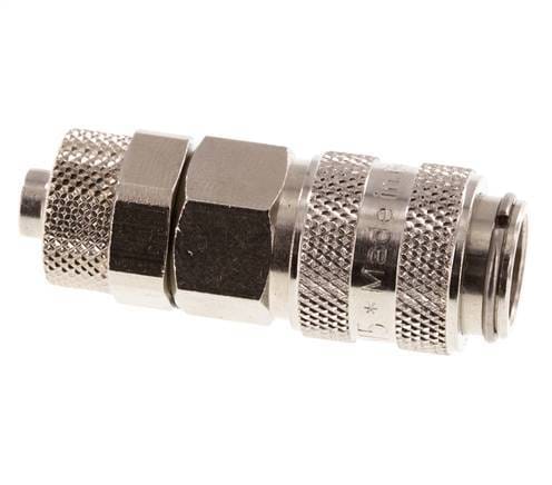 Vernikkeld Messing DN 5 Luchtkoppeling Snelkoppeling 6x8 mm Push-On