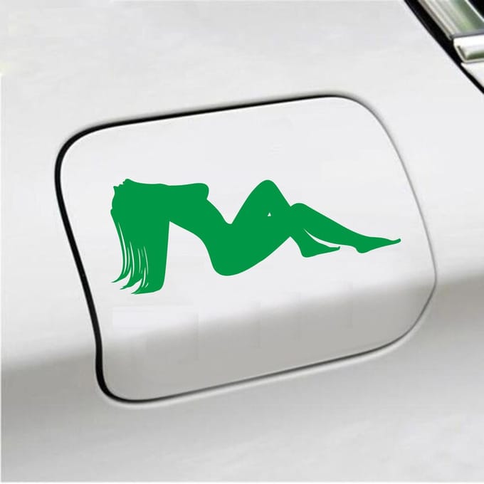 Bumpersticker - Dame - 7,3 X 18 - Groen