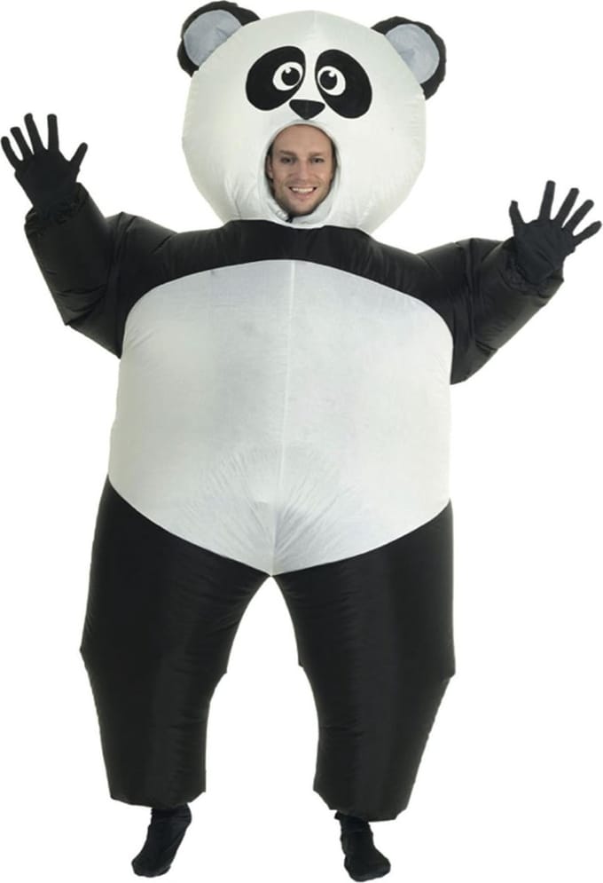 Opblaaskostuum Panda volwassenen