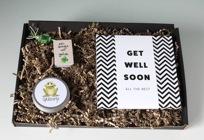 Brievenbus cadeau 'opkikkertje'- cadeau beterschap - get well soon - opkikker