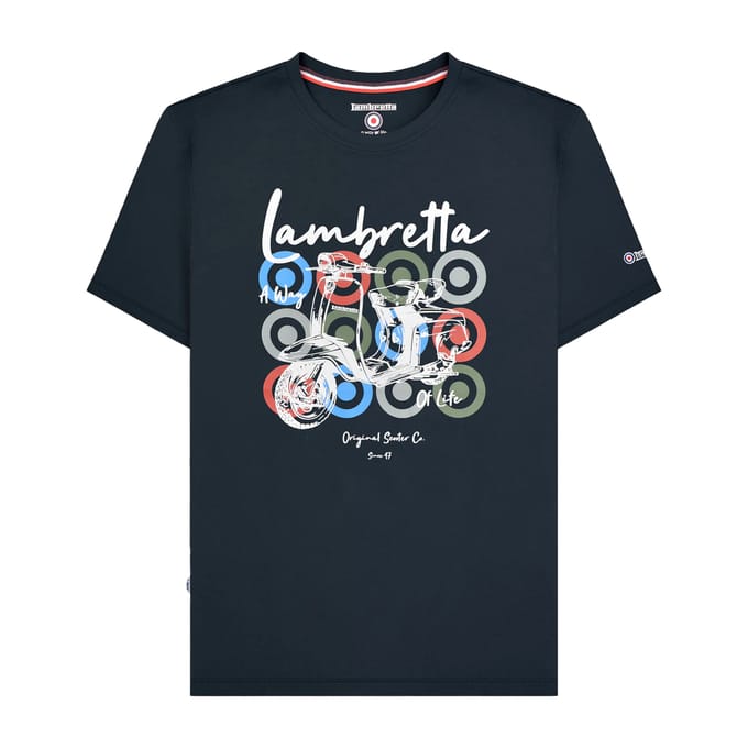 Lambretta Heren Scooter Merkkleding T-Shirt (Navy)