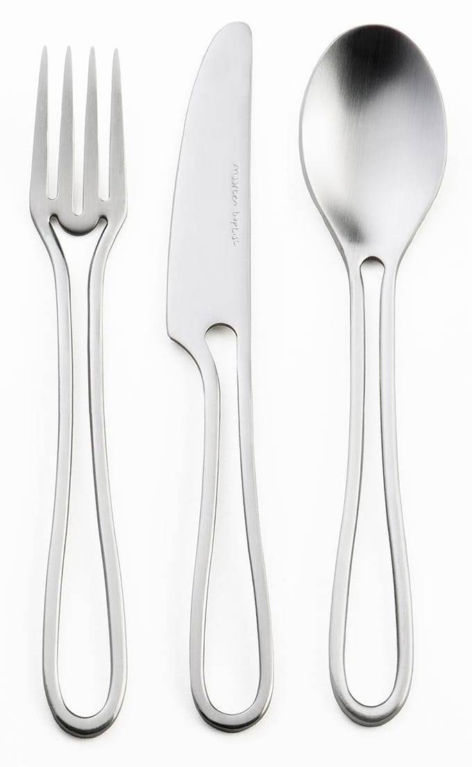 Design Kinder Bestek Mat Geschuurd Outline Cutlery