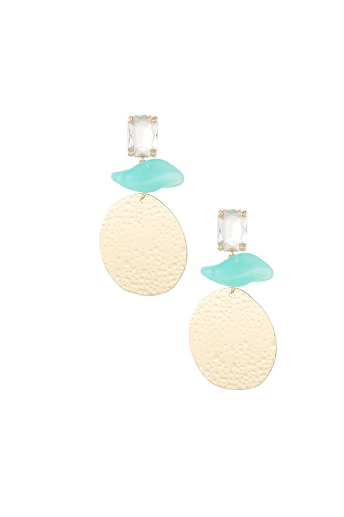 Yehwang Oorbellen Statement Strandvibe goud blauw