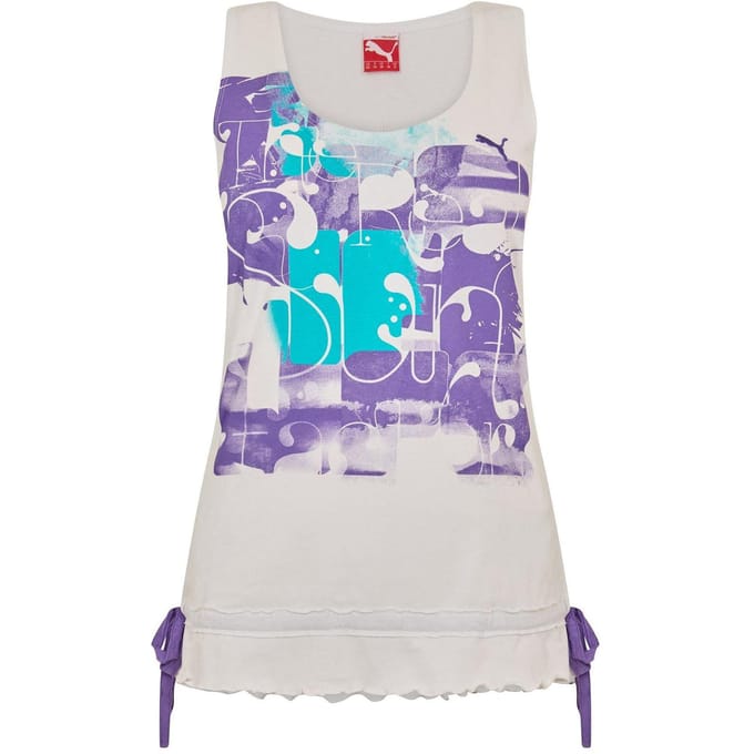 Puma Dames Graphic Print Fitted Vest Top (Wit)