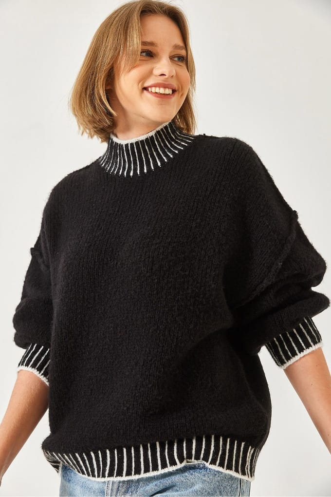 Patroon Turtleneck Losse Fit Trui