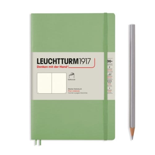Leuchtturm1917 notitieboek, hardcover, paperback (b6+), blanco, salie groen