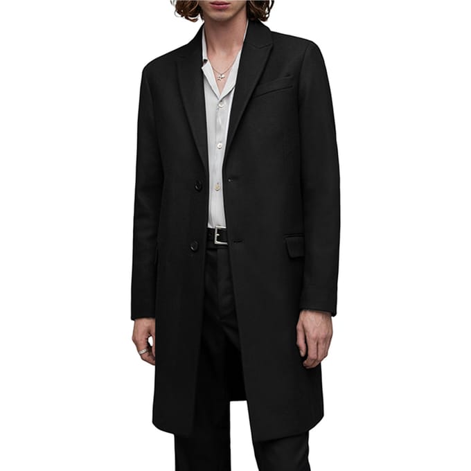 AllSaints Jemison Coat Black Taglia: 48 | Cappotti monopetto Outlet | Uomo | Nero