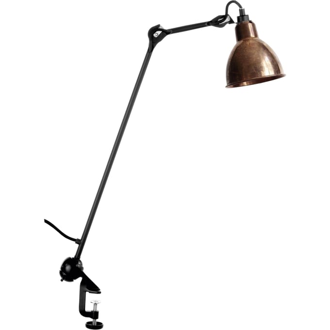 DCWéditions - LAMPE GRAS N°201 klemlamp - niet gepolijst koper/wit - rond - brons