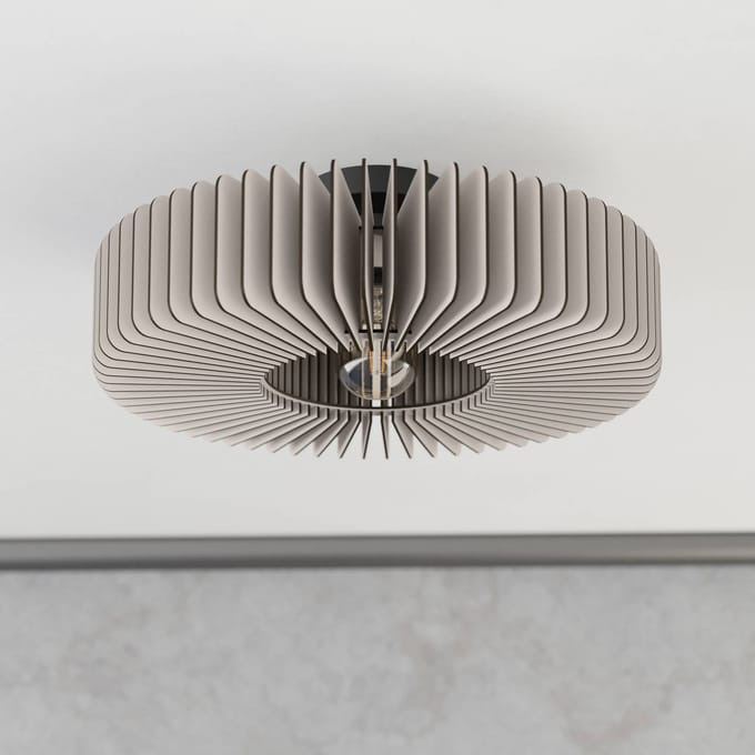 EGLO Palombaia Plafondlamp - E27 - Ø 50 cm - Grijs|Zwart - Hout|Staal